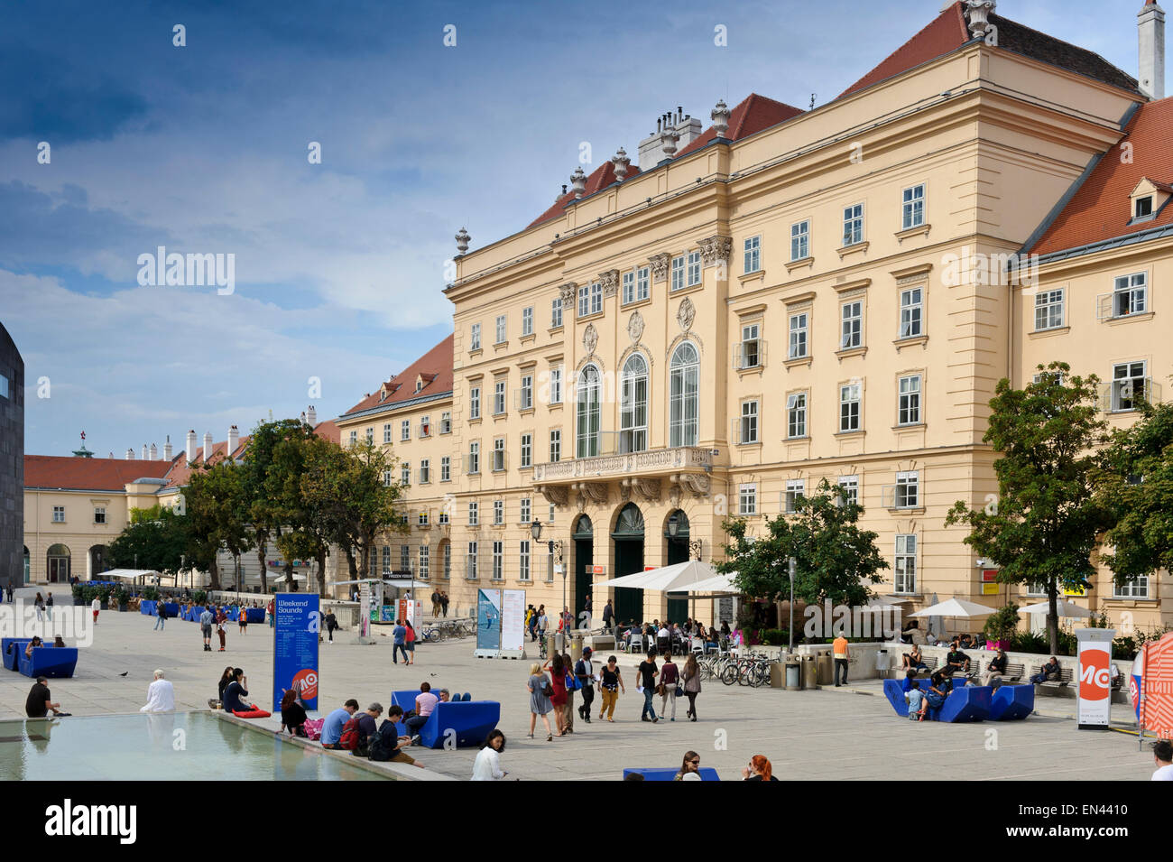 The exterior of the Museum Quartier building in Vienna, Austria Stock ...