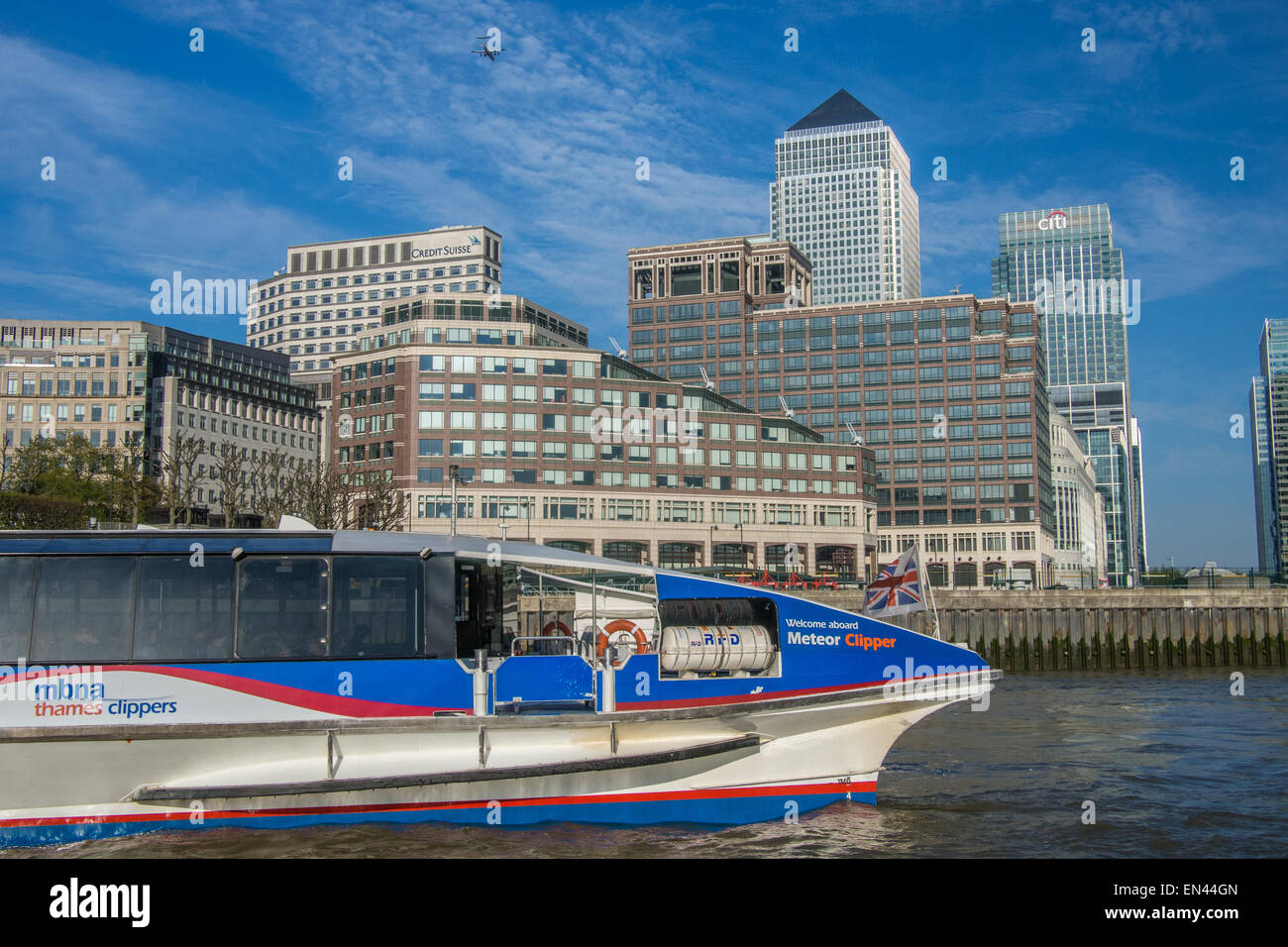 River boat on the River Thames, London. Stock Photo