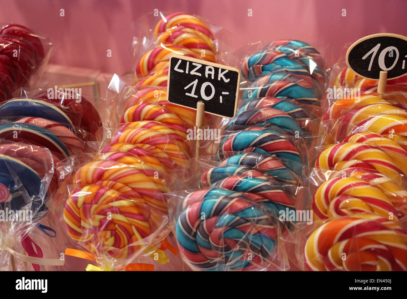 Lollies for sale in Poland Stock Photo