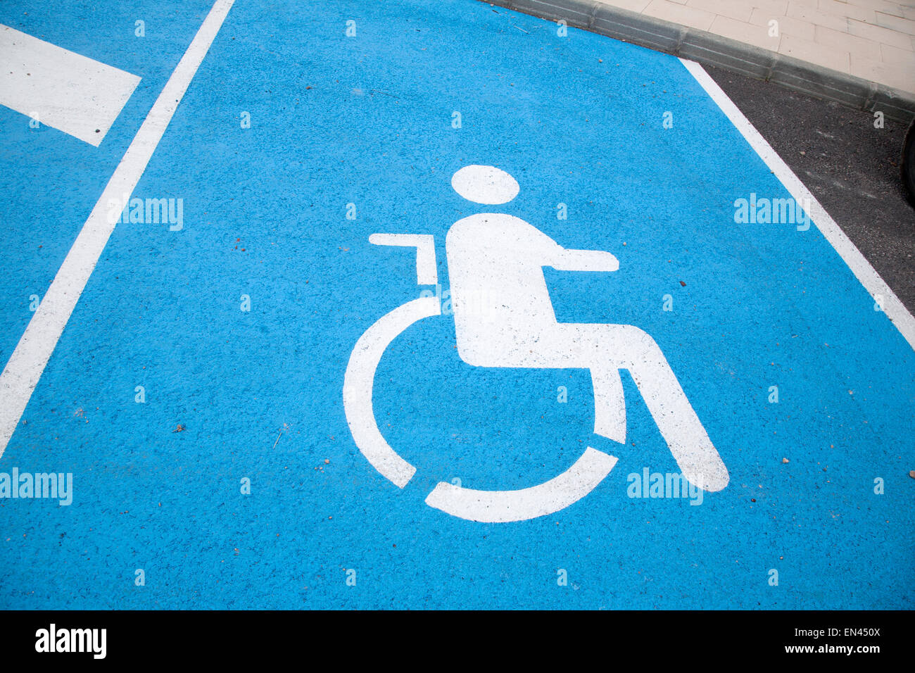 Blue and White Disabled Parking Sign Stock Photo Alamy