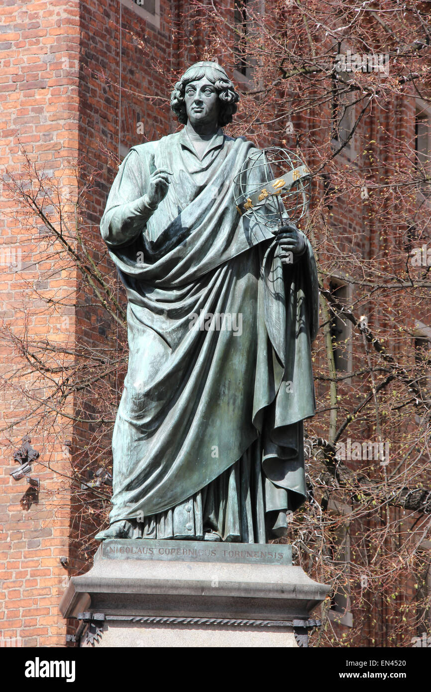 Statue of Nicolaus Copernicus in Torun, Poland Stock Photo
