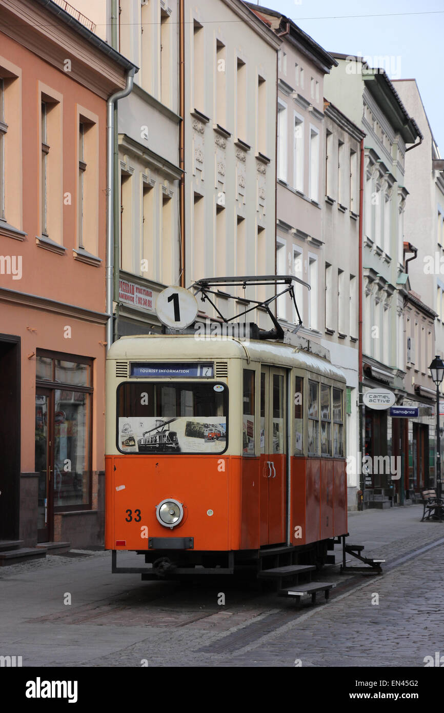 Tourist information office in old tram in Bydgoszcz, Poland Stock Photo