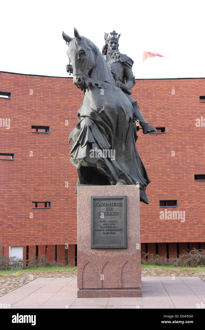 Statue of King Kazimierz Wielki III in Poland Stock Photo