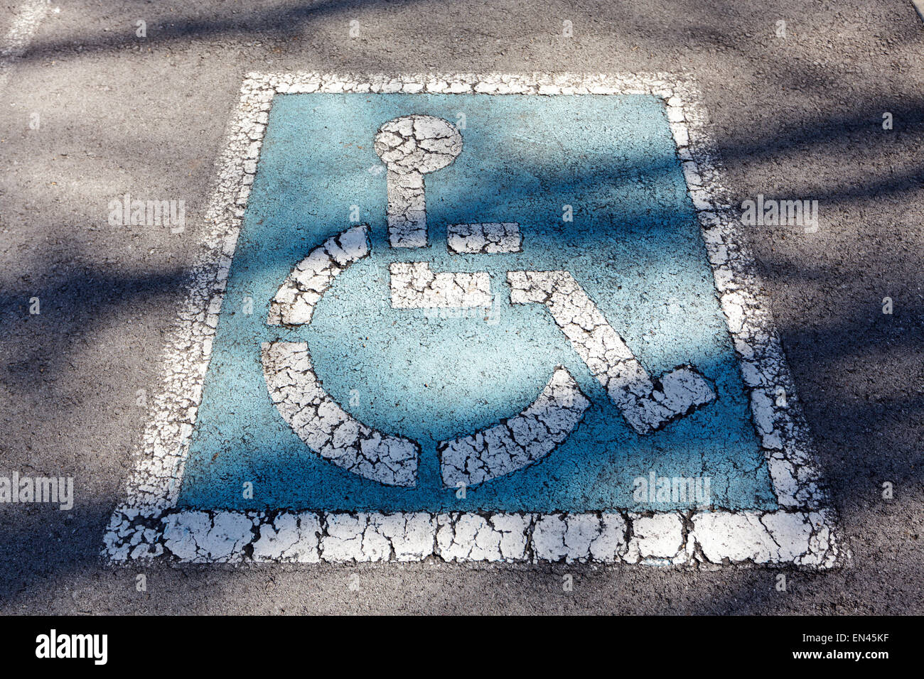 Universal symbol for handicapped parking Stock Photo