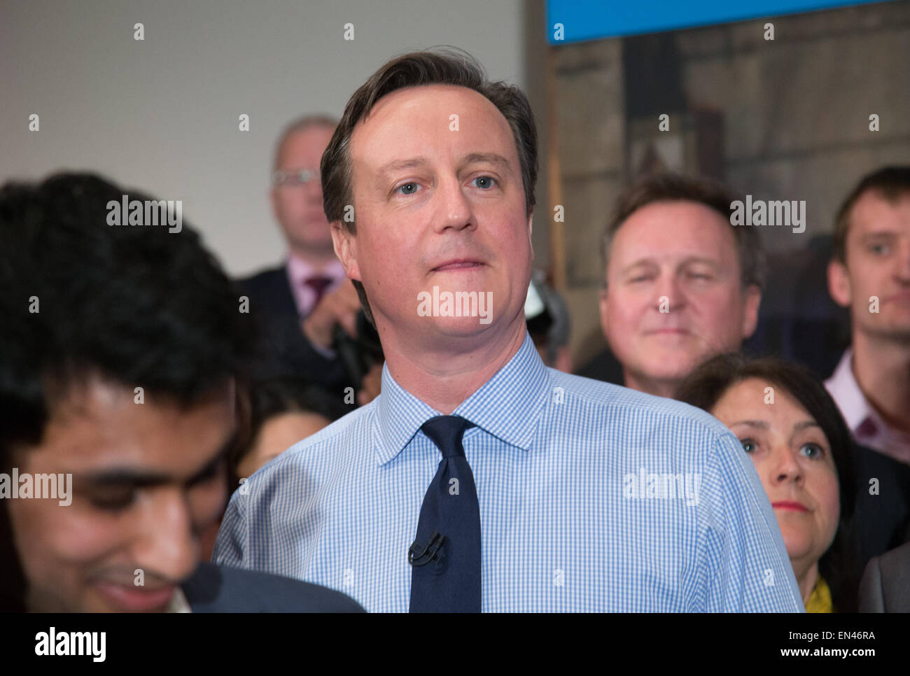 Prime minister,David Cameron,campaigning for the Conservative party in the City of London Stock Photo