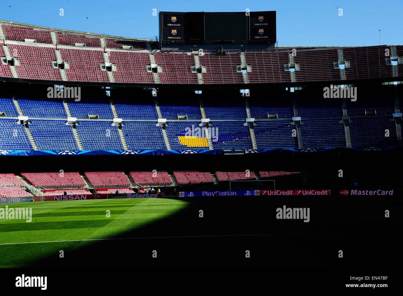 Illustration Camp Nou - Pub Nike Cache - 21.04.2015 - Barcelone/Paris Saint  Germain - 1/4Finale Retour Champions League.Photo : Dave Winter/Icon Sport  Stock Photo - Alamy