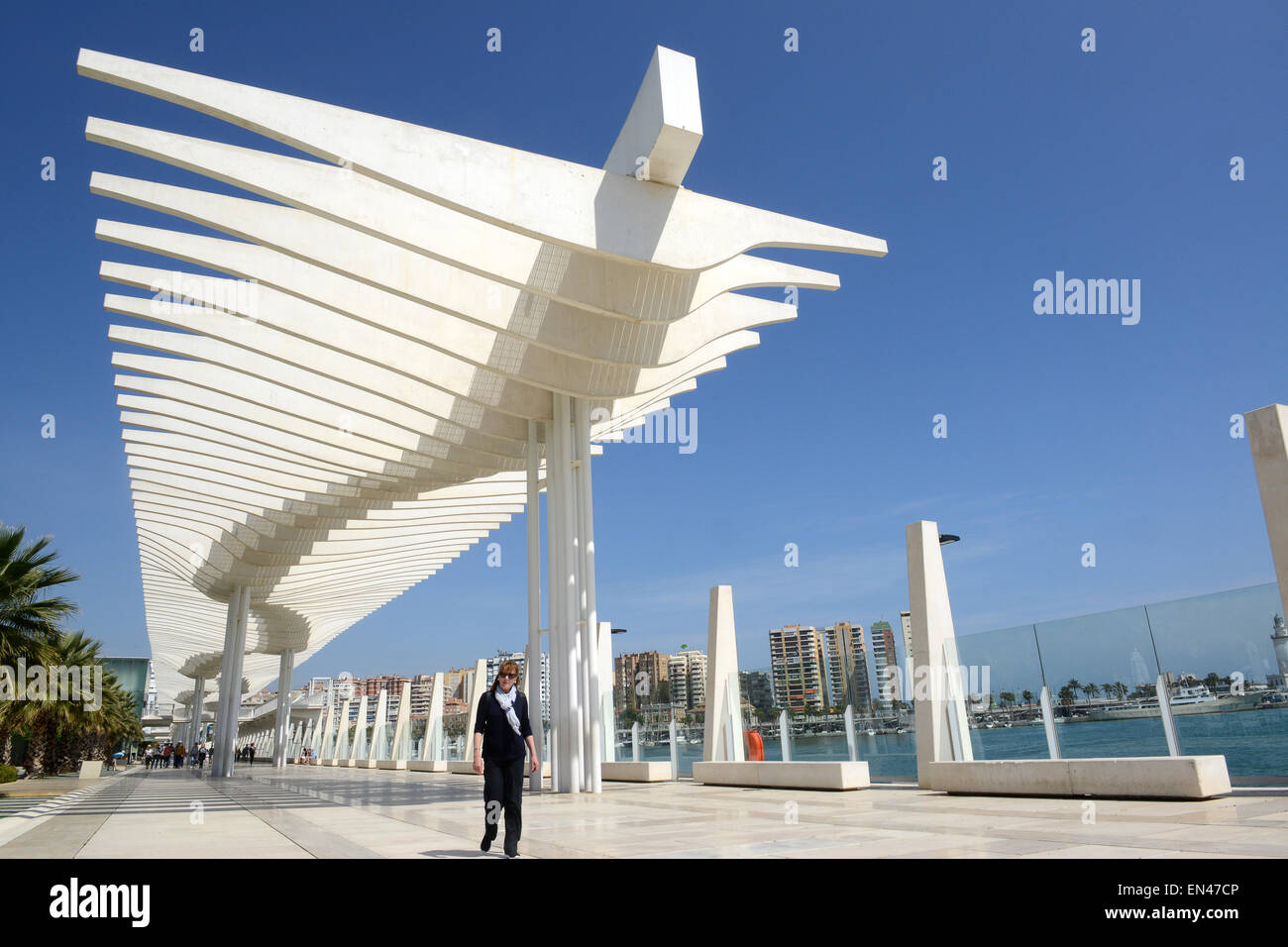 Malaga promenade in Spain modern architecture Stock Photo