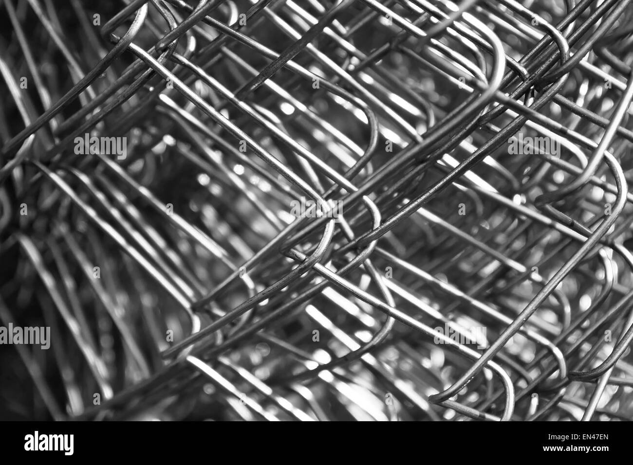 metal mesh wire closeup black and white Stock Photo - Alamy