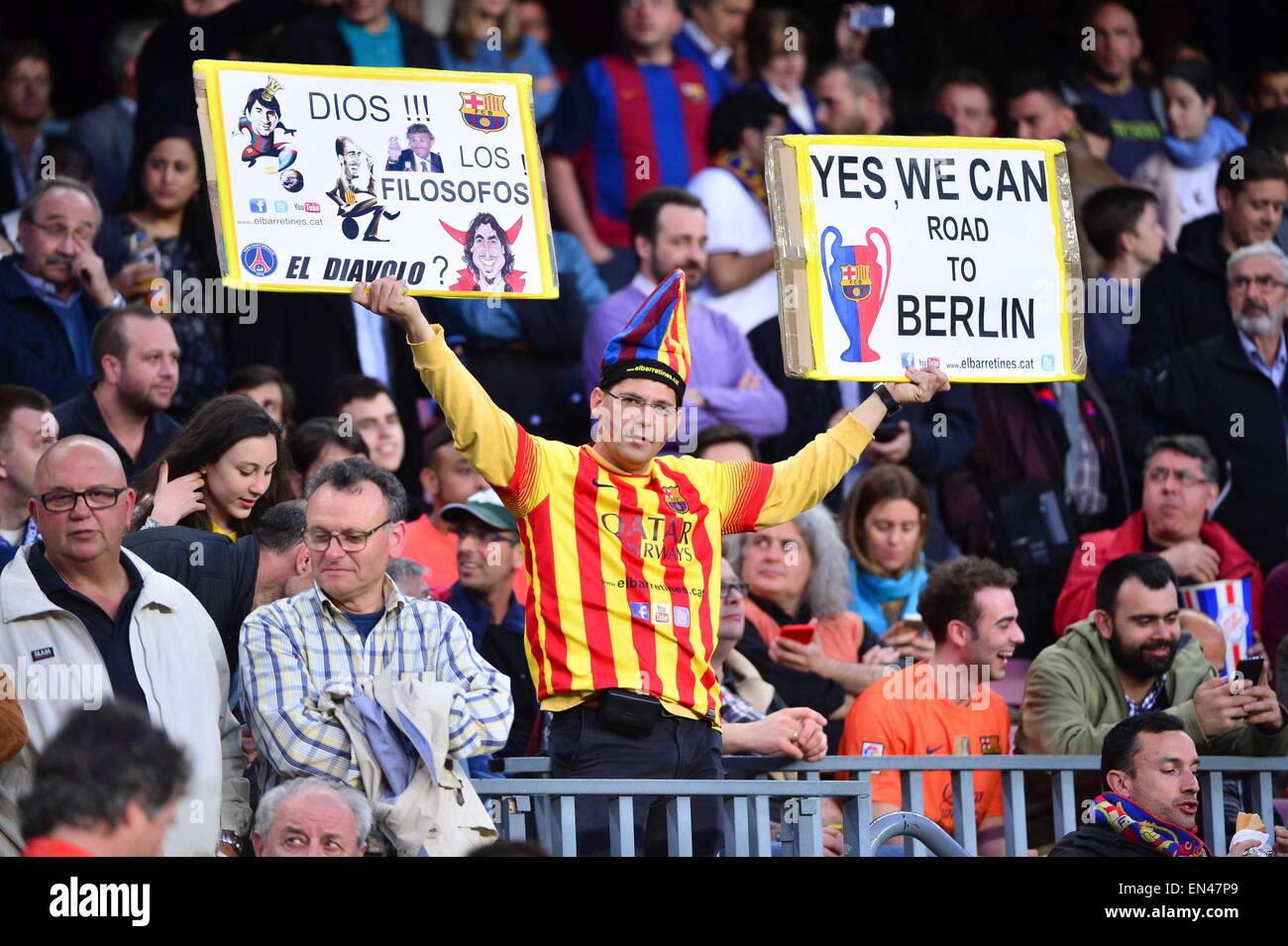 Supporter Barcelone - 21.04.2015 - Barcelone/Paris Saint Germain - 1 ...