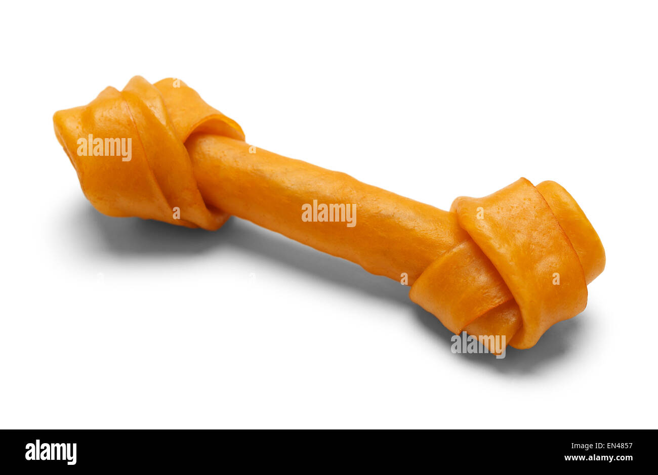 Rawhide Dog Chew Bone Isolated on White Background Stock Photo Alamy