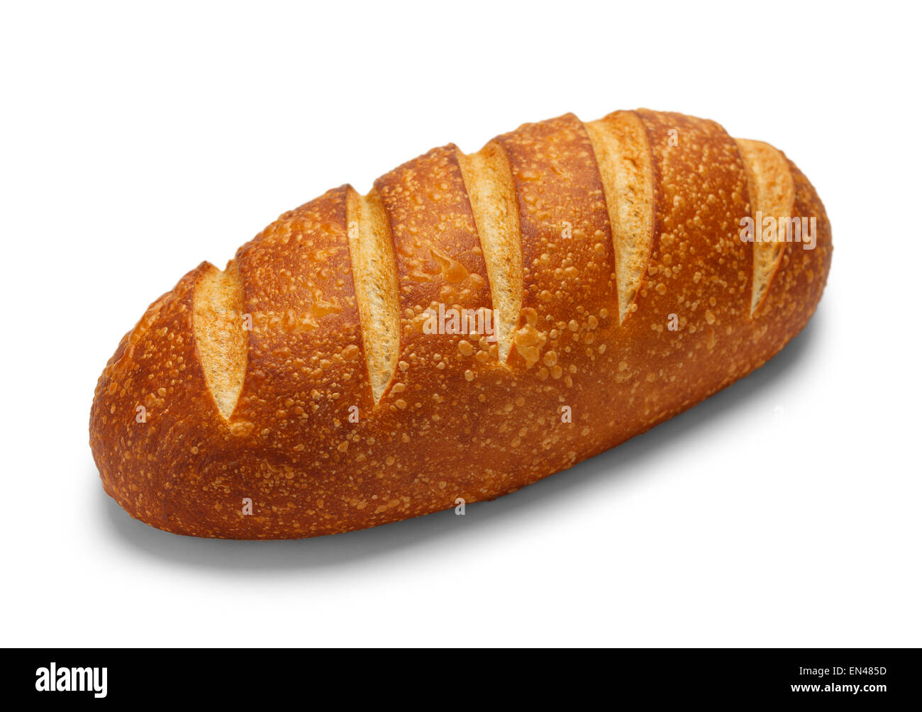 Large Loaf of French Bread Isolated on White Background. Stock Photo