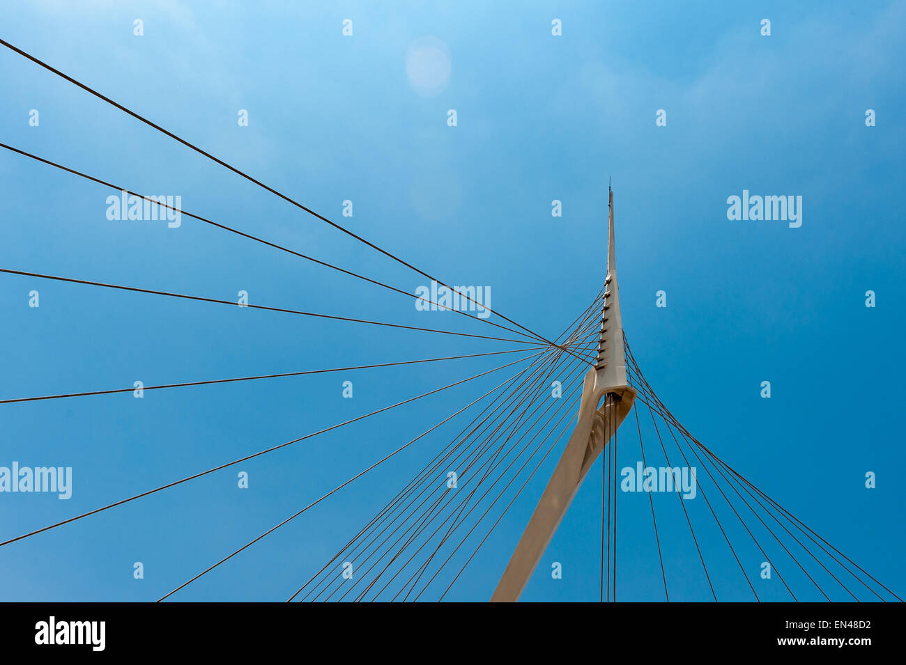 Israel, Petah Tikva, bridge designed by SAntiago Calatrava Stock Photo