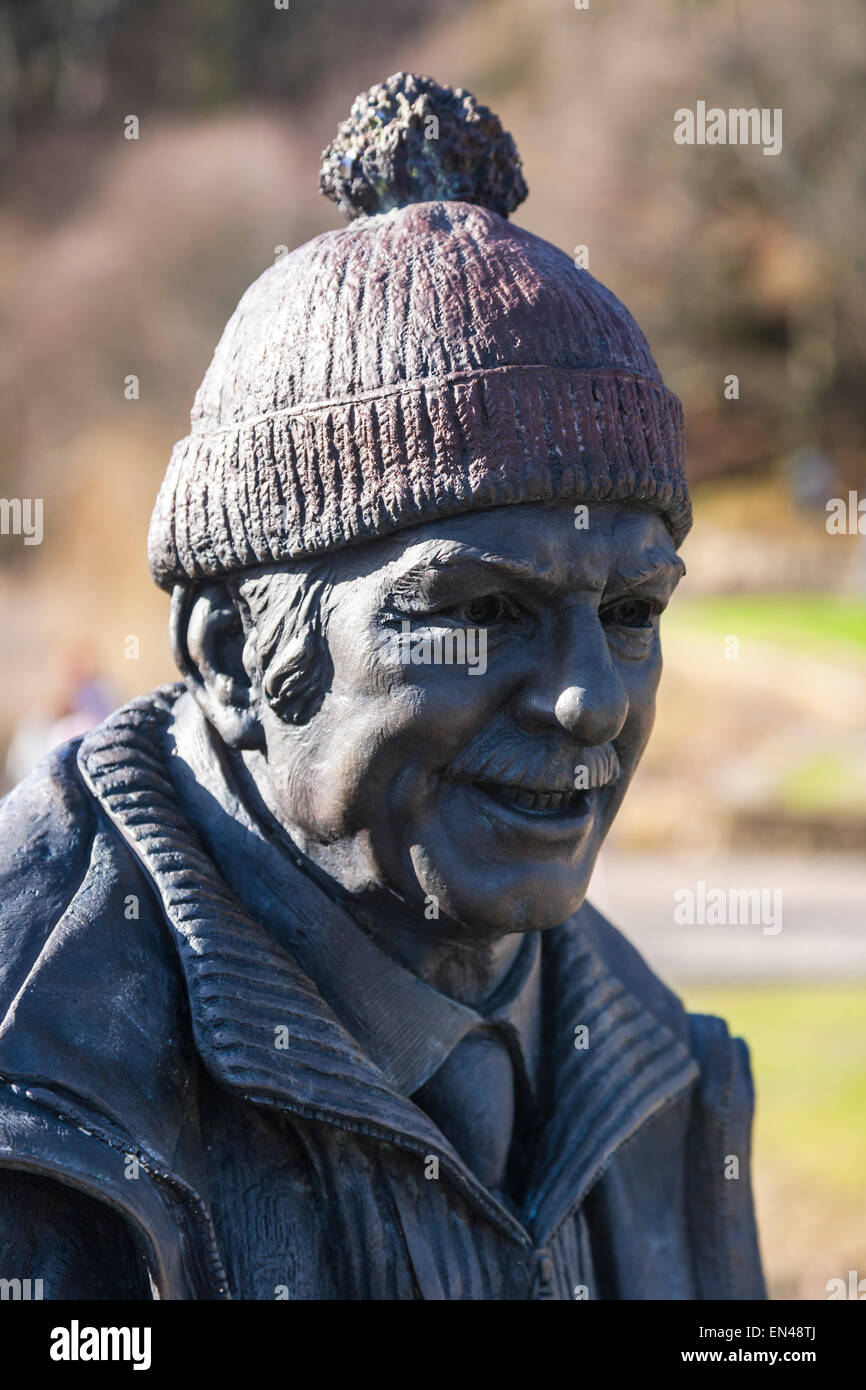 Tom Weir's statue at Balmaha on the eastern shore of Loch Lomond, Scotland Stock Photo Alamy