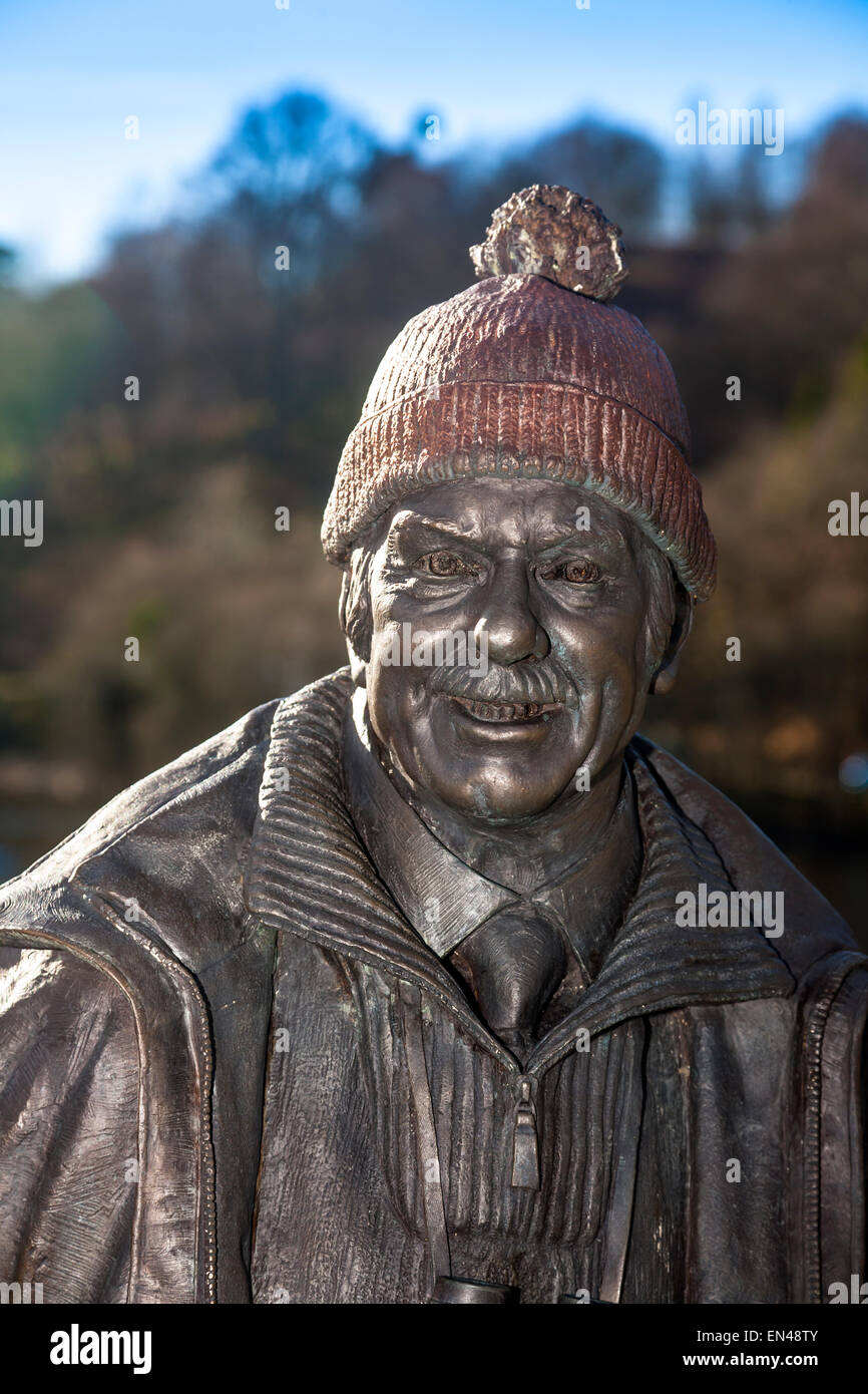 Tom Weir's statue at Balmaha on the eastern shore of Loch Lomond, Scotland. Stock Photo