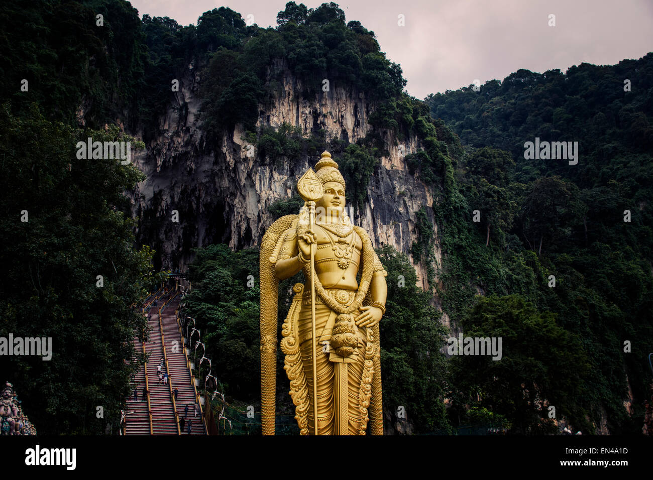 Latar big golden Buddha statue at Batu Caves near Kuala Lumpur Stock