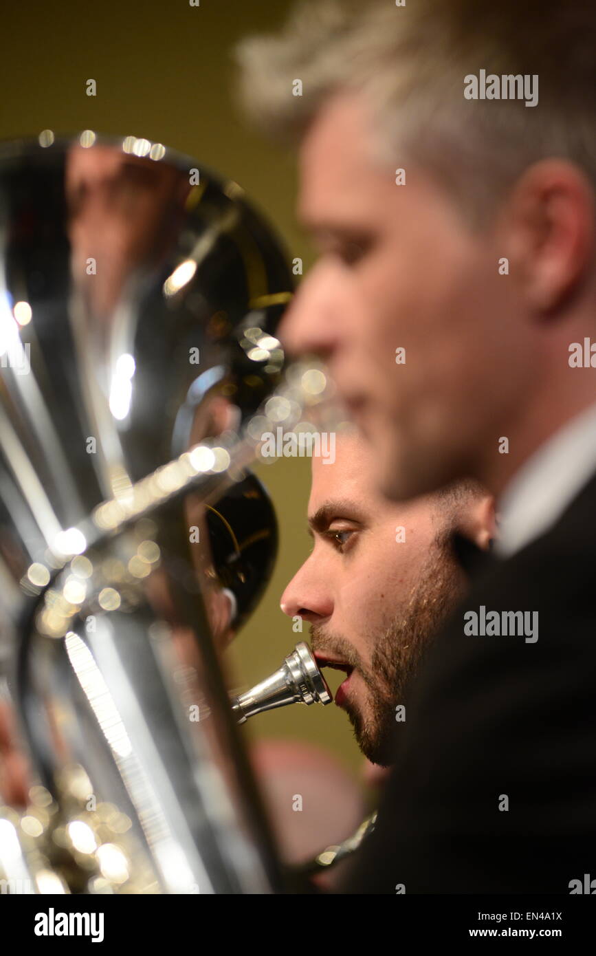 Grimethorpe Colliery Band in concert, Barnsley, UK. Picture: Scott Bairstow/Alamy Stock Photo