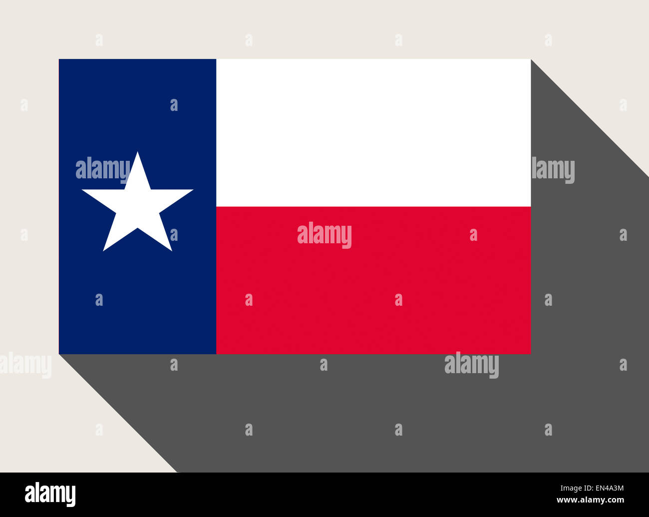 American State of Texas flag in flat web design style. Stock Photo