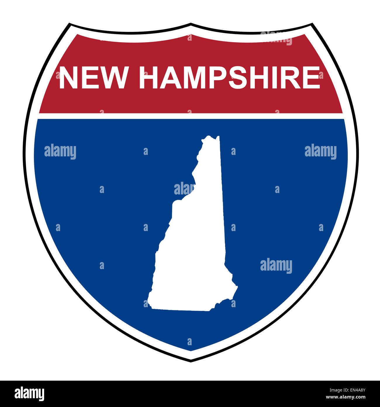 New Hampshire American interstate highway road shield isolated on a