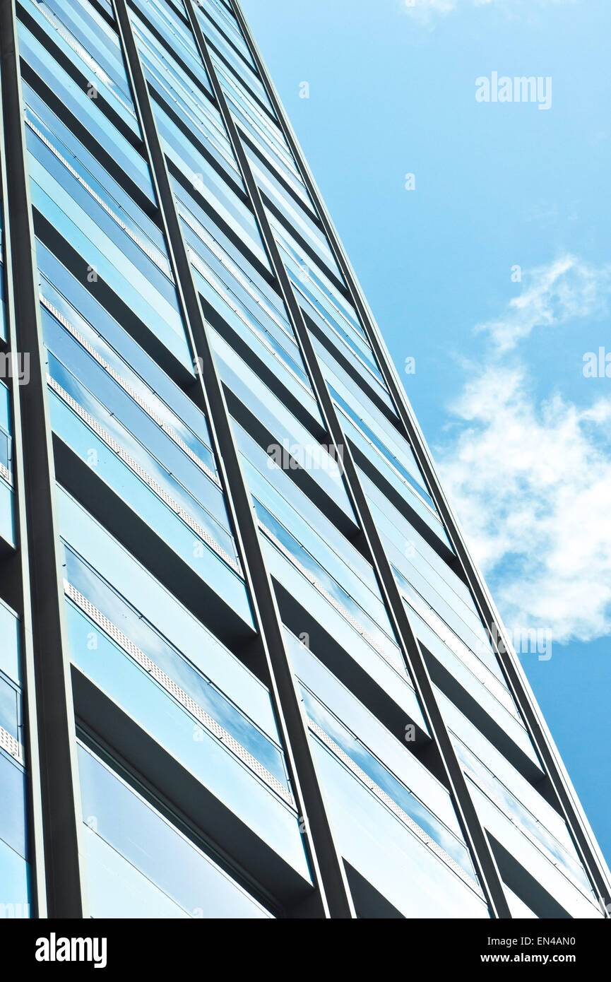 Exterior of a modern building against a blue sky Stock Photo - Alamy
