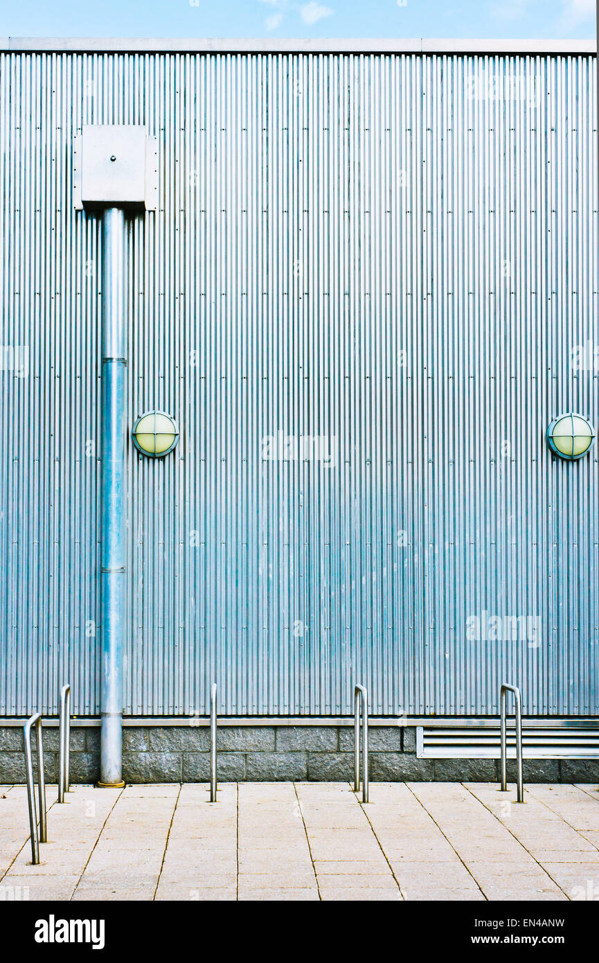 A corrugated metal wall on an industrial building Stock Photo - Alamy - Corrugated Metal Industrial Chic Wall Hanging Blankets