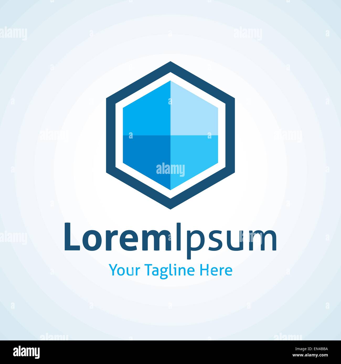 3D blue business hexagon cube floating in the air logo icon Stock ...