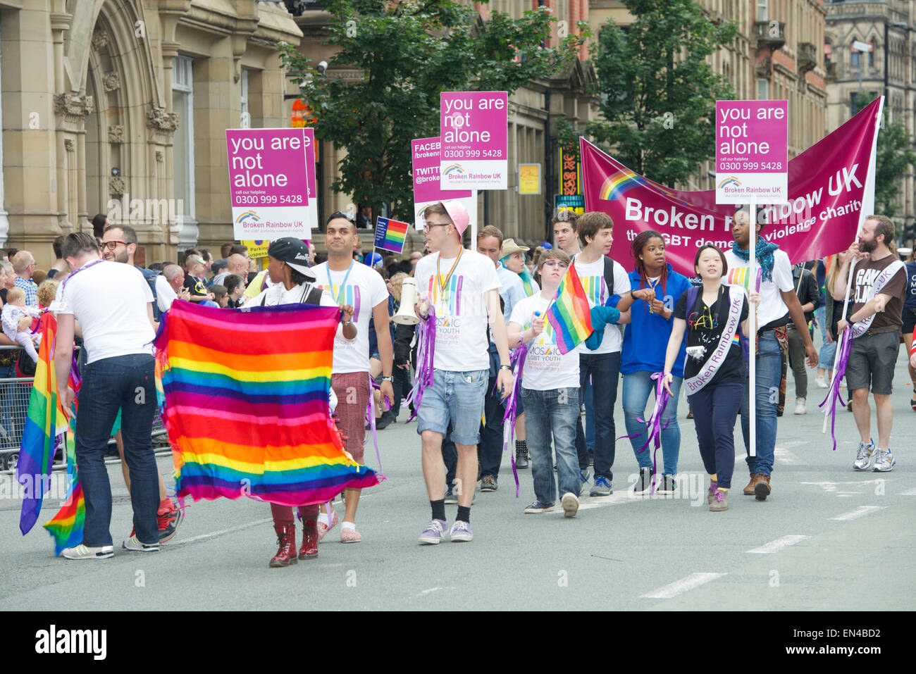 Manchester Pride Parade Broken Rainbow UK Stock Photo Alamy