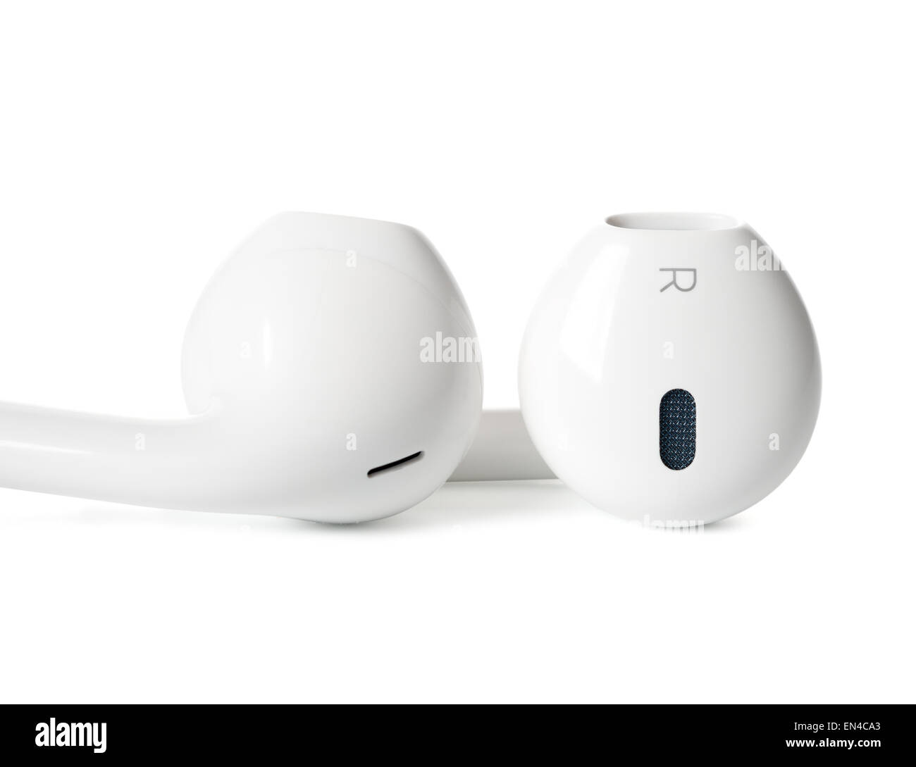 White headphones on white background, isolated Stock Photo