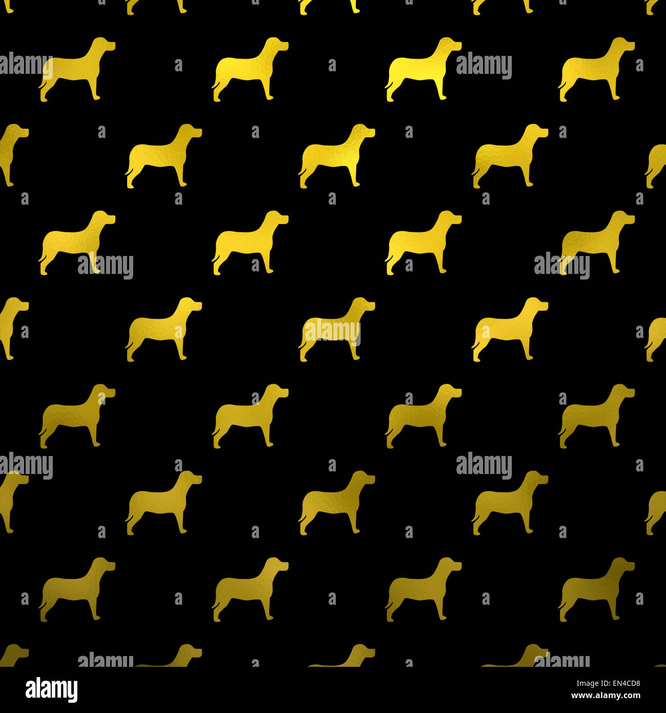 Gold and Black Dogs Faux Foil Metallic Dog Polka Dots Background Pattern Texture Stock Photo