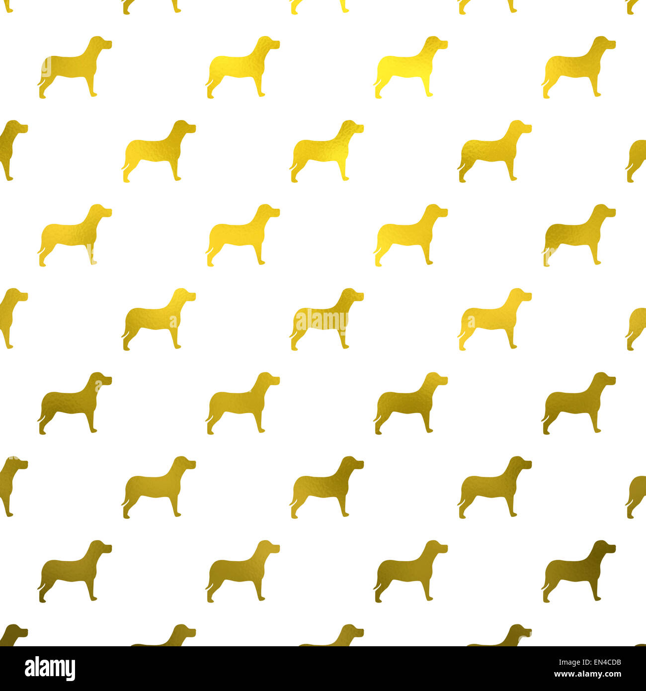Gold and White Dogs Faux Foil Metallic Dog Polka Dots Background Pattern Texture Stock Photo