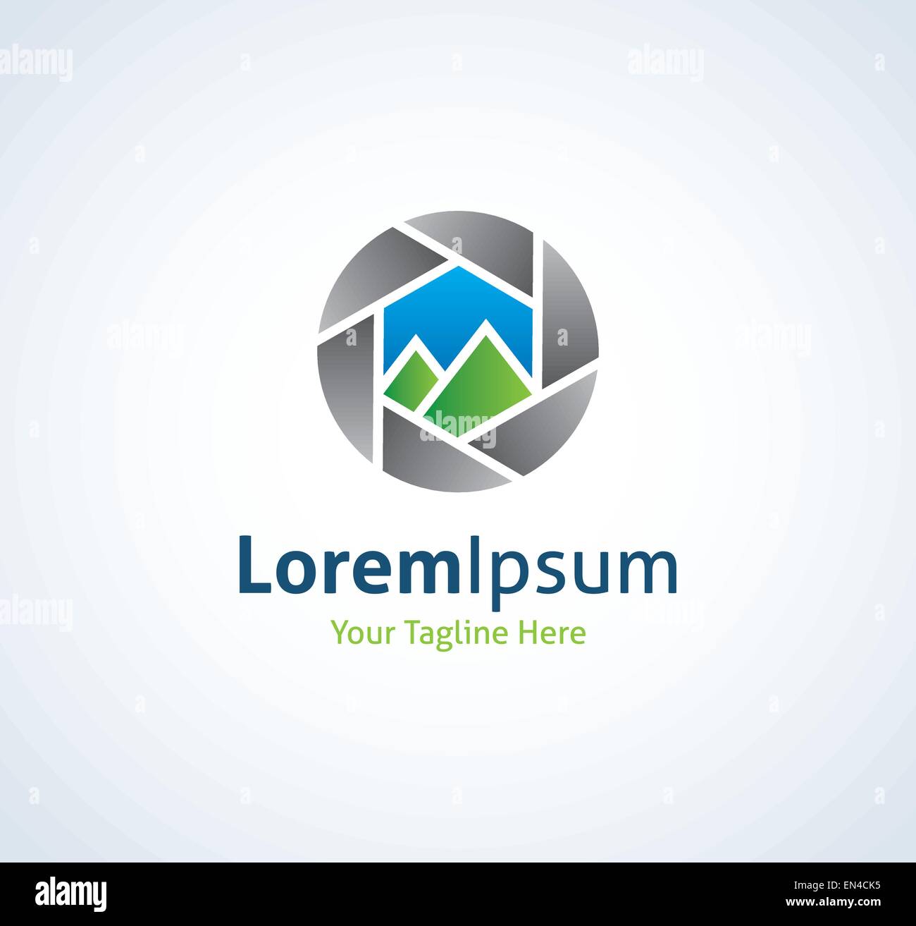 Capture nature through focus camera objective vector logo icon Stock ...