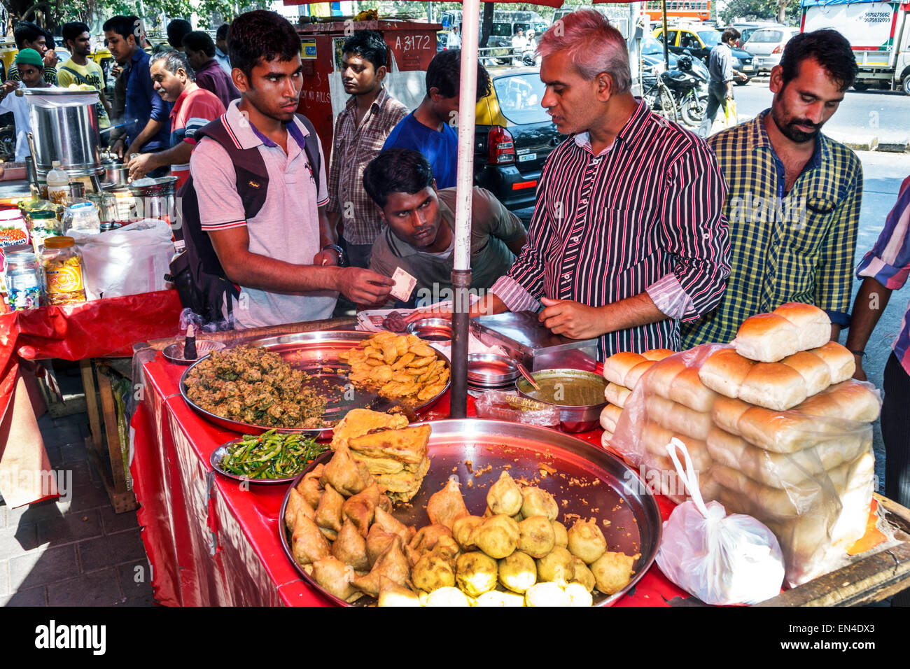 Mumbai India,Fort Mumbai,Veer Nariman Road,street foodstall,stalls,booth,booths,vendor,vendors,merchant,market,marketplace,man men male,sale,India1502 Stock Photo