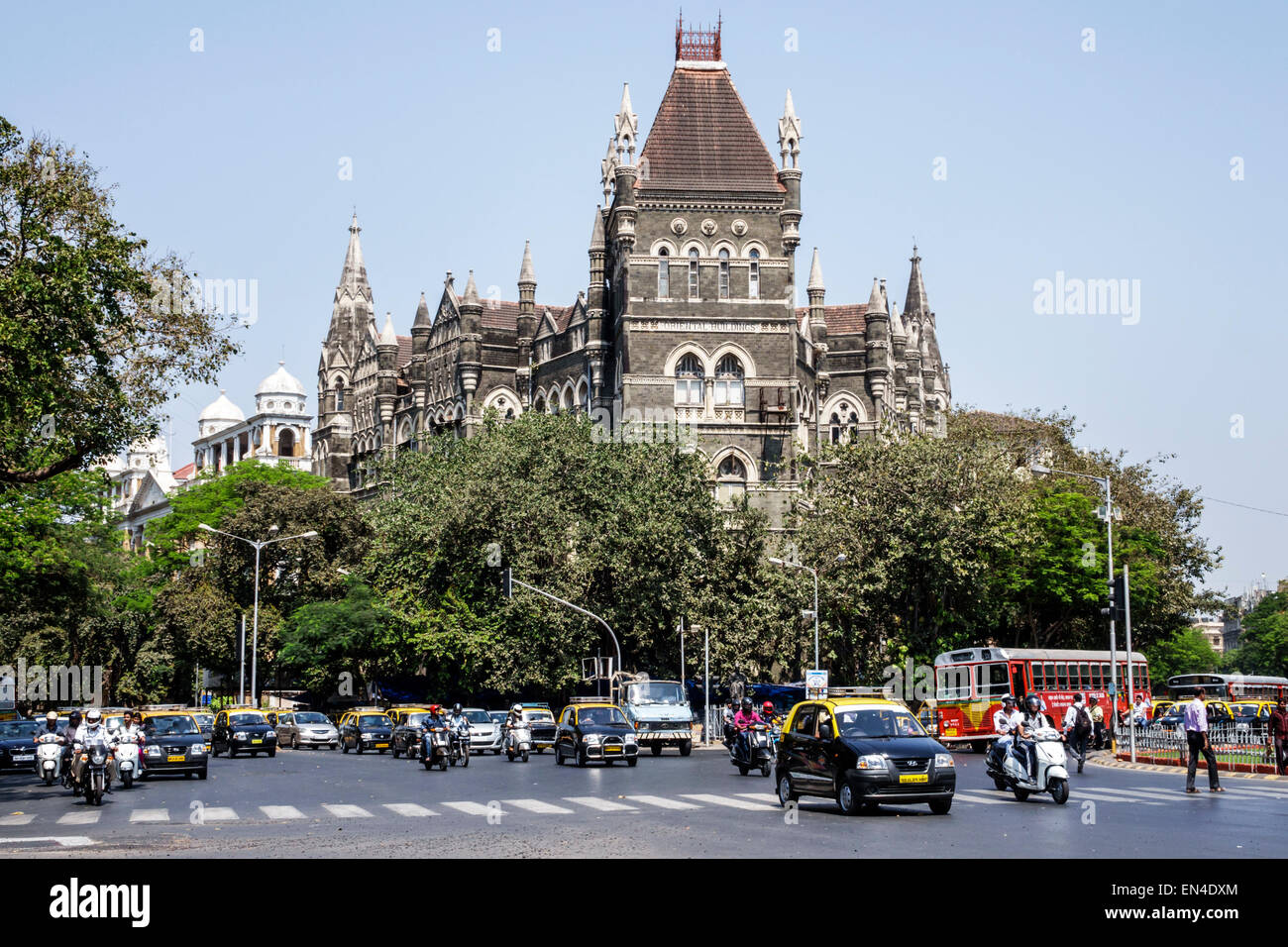 Mumbai India,Fort Mumbai,Mahatma Gandhi Road,Oriental buildings,traffic,cars,automobiles,India150226111 Stock Photo