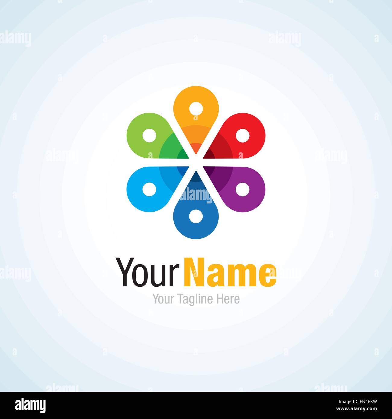 Flower circle pin point location graphic design logo icon Stock Vector ...