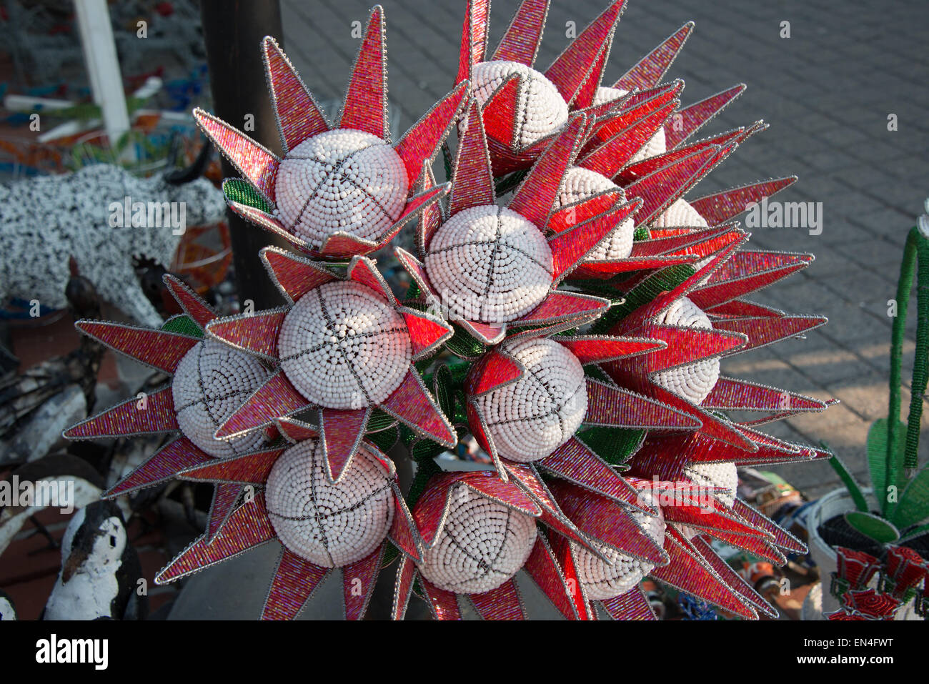 Souvenir protea flower crafts, Quayside Centre, Simon’s Town, Cape Peninsula, Western Cape Province, Republic of South Africa Stock Photo