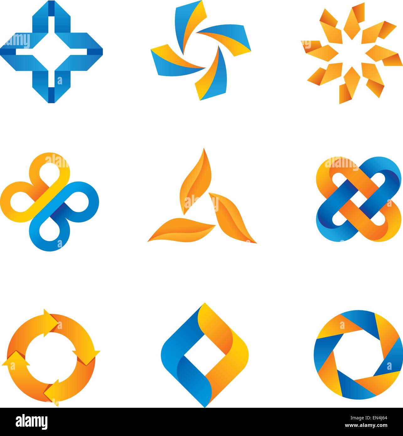 cool loopable logos and icons Stock Vector
