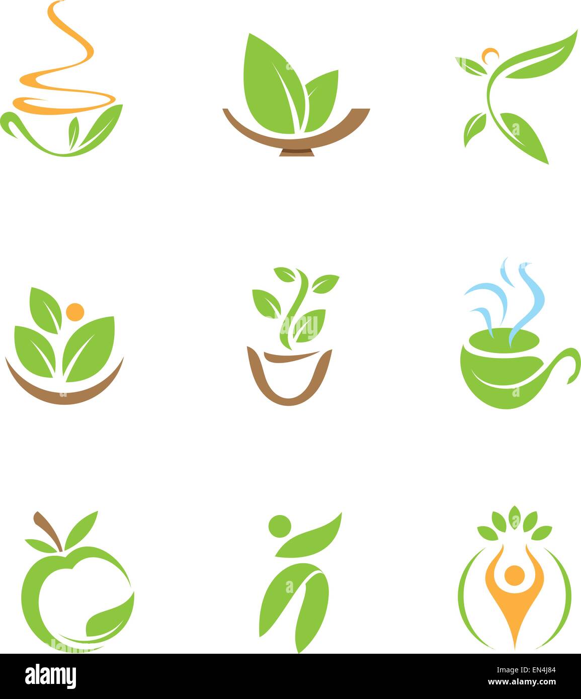 healthy food logo and icon Stock Vector