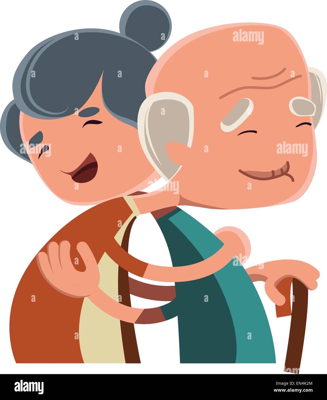 Old couple hugging vector illustration cartoon character Stock Vector Image  & Art - Alamy