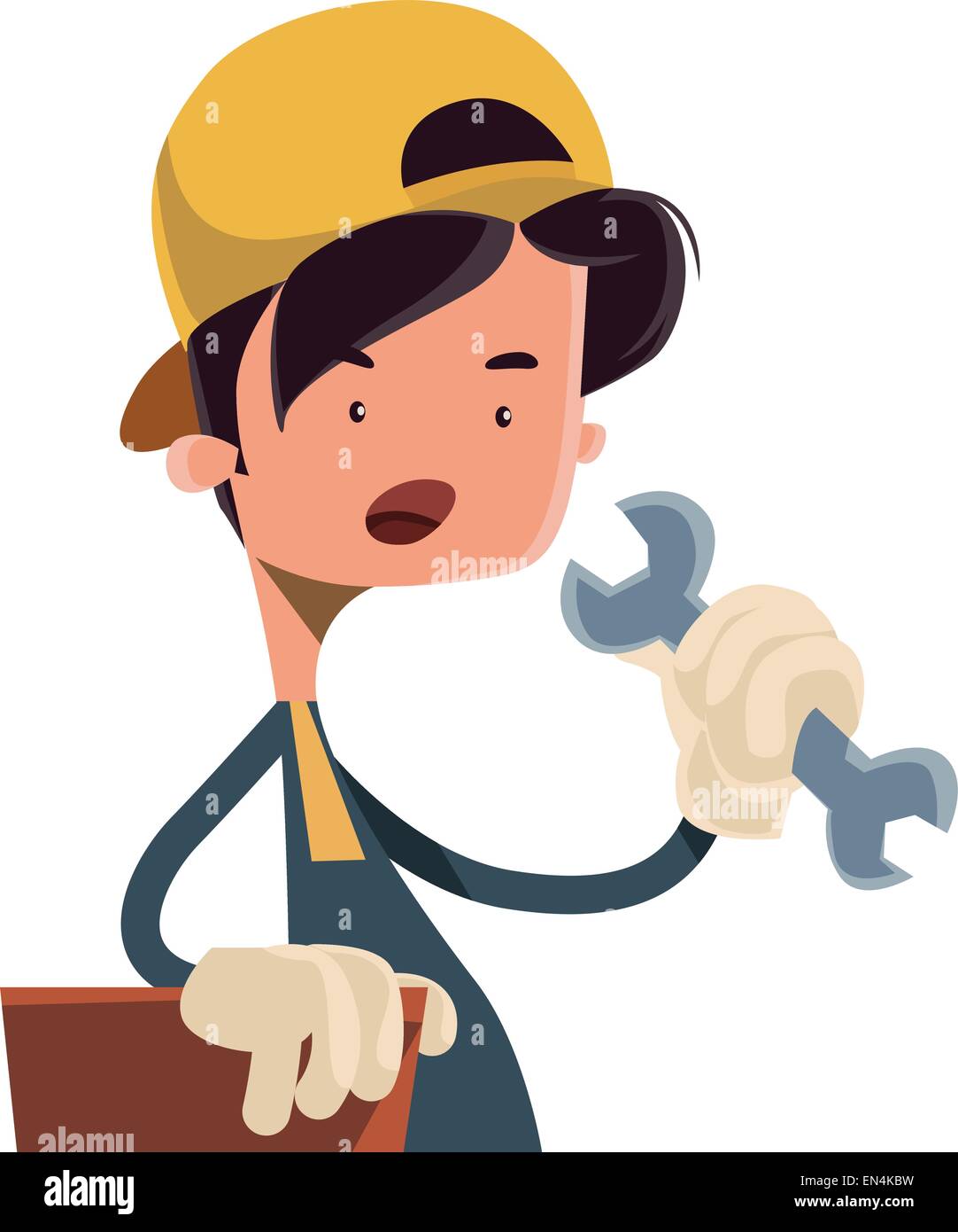 Boy holding working tool Stock Vector Images - Alamy