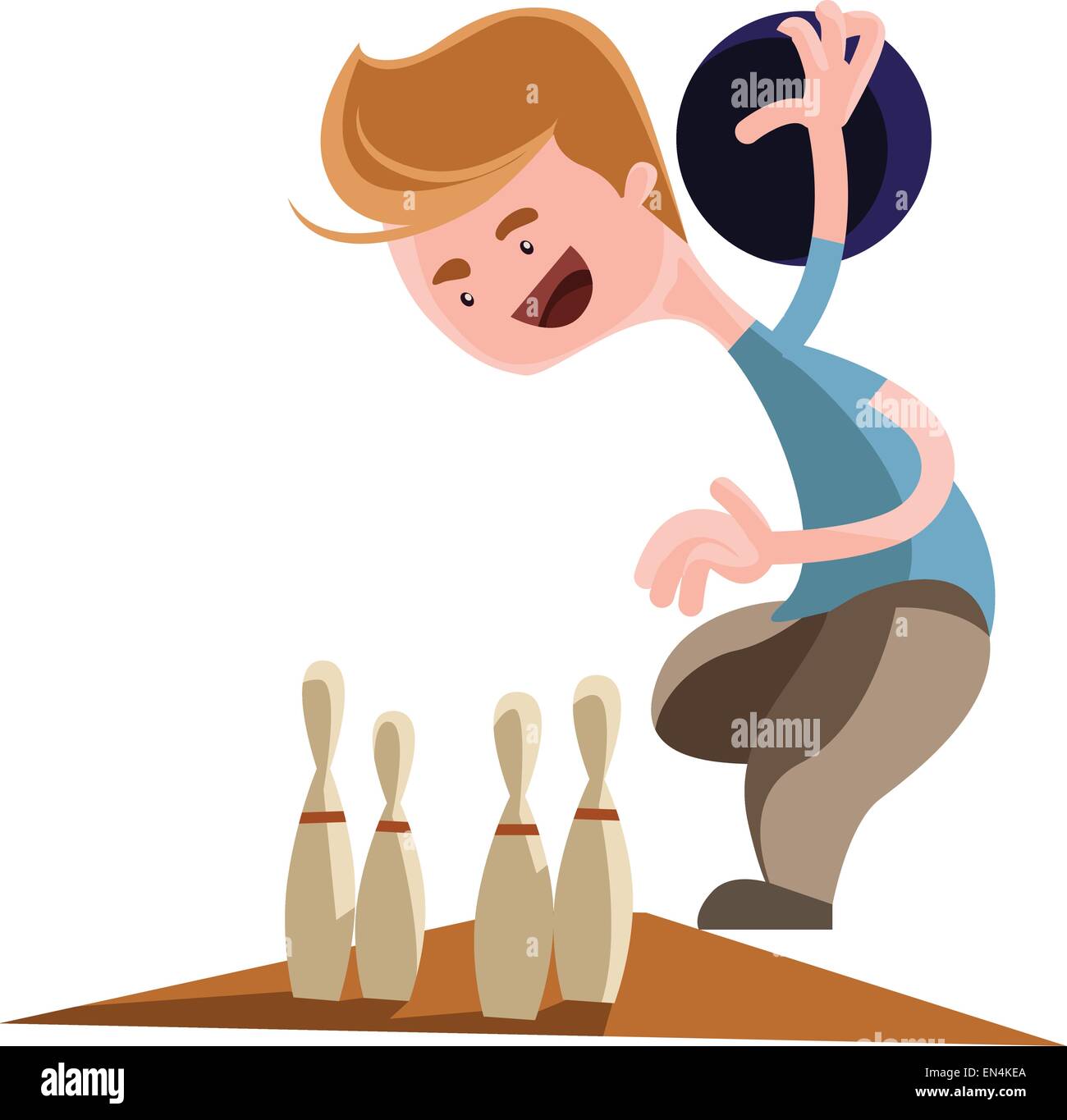 Man playing bowling vector illustration cartoon character Stock Vector