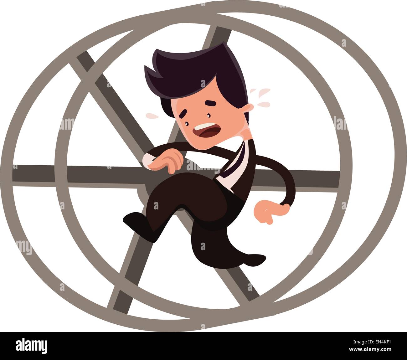 Businessman running in a loop vector illustration cartoon character ...