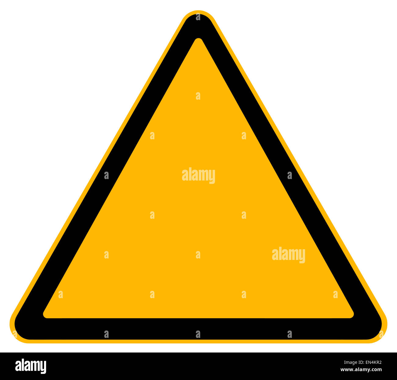 Blank Warning Sign Isolated on White Background. Stock Photo