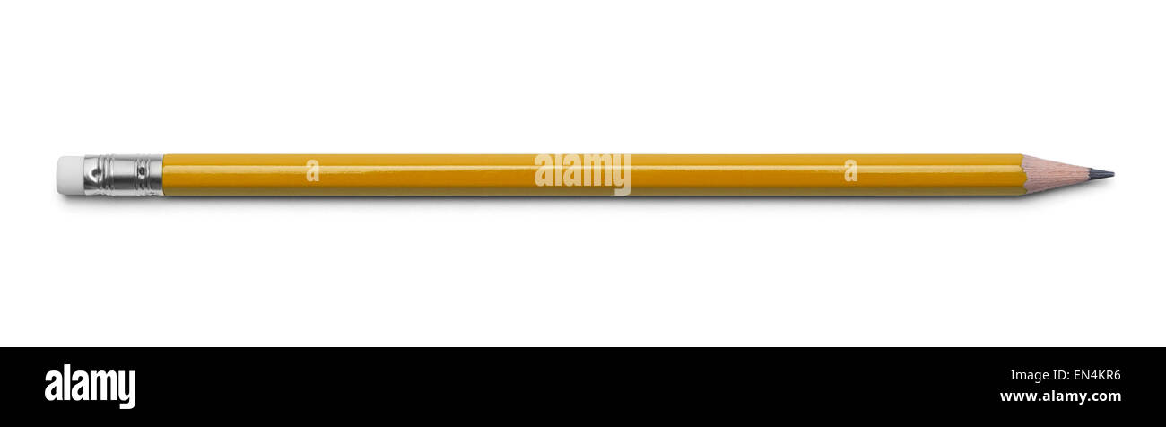 Yellow Number 2 Pencil Isolated on a White Background Stock Photo - Alamy