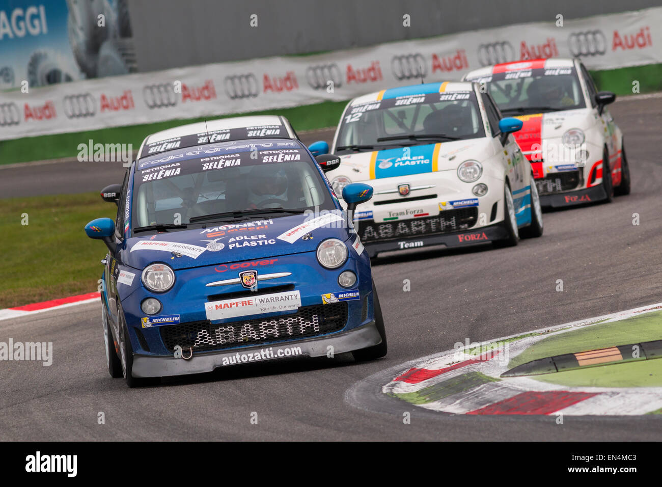 Monza, Italy - October 25, 2014: Fiat Abarth 695 of  C&C Racing  Team, driven by Campani Alex Stock Photo