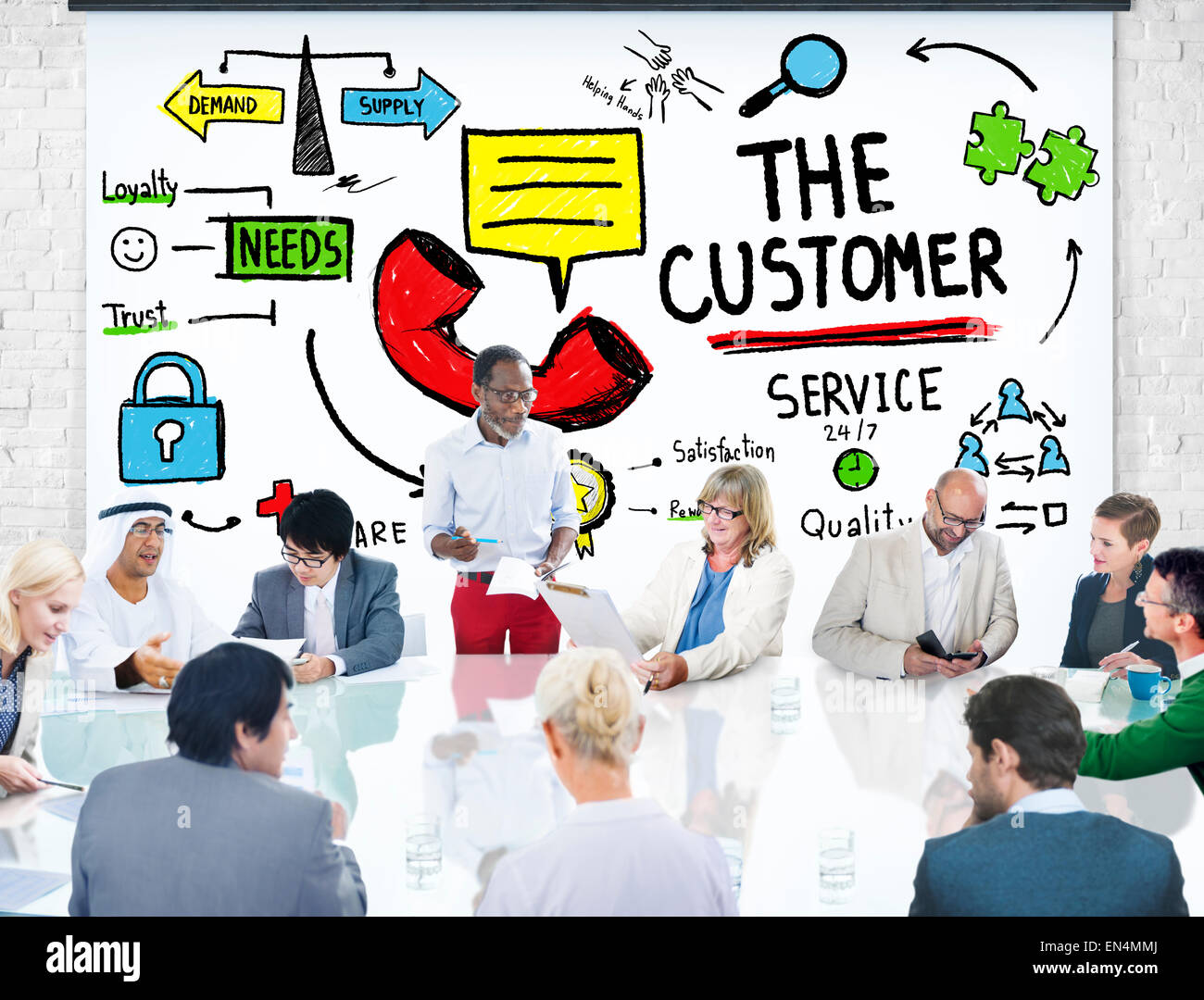 The Customer Service Target Market Support Assistance Concept Stock