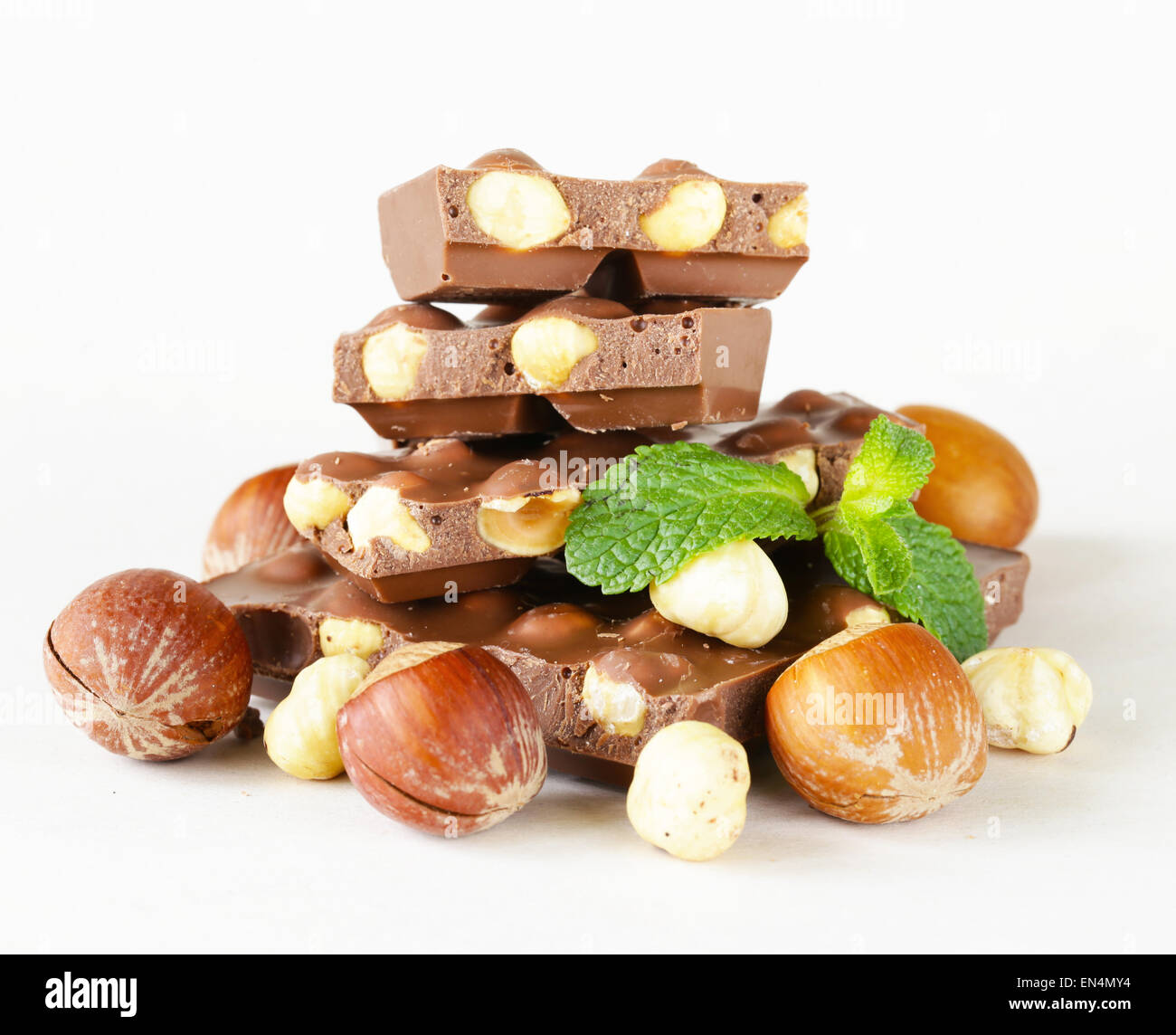 Hazelnuts with leaves on white hi-res stock photography and images - Alamy
