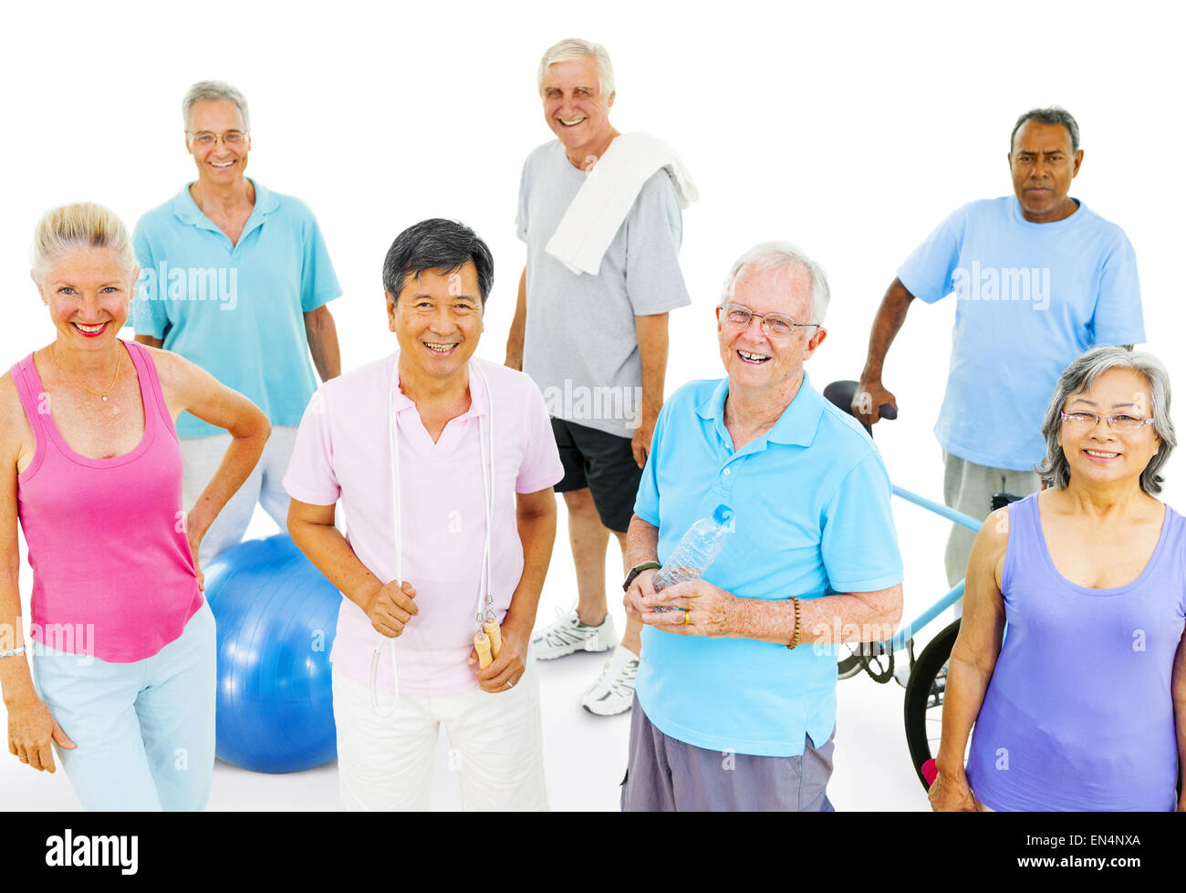 Group of mature adults jumping hi-res stock photography and images - Alamy