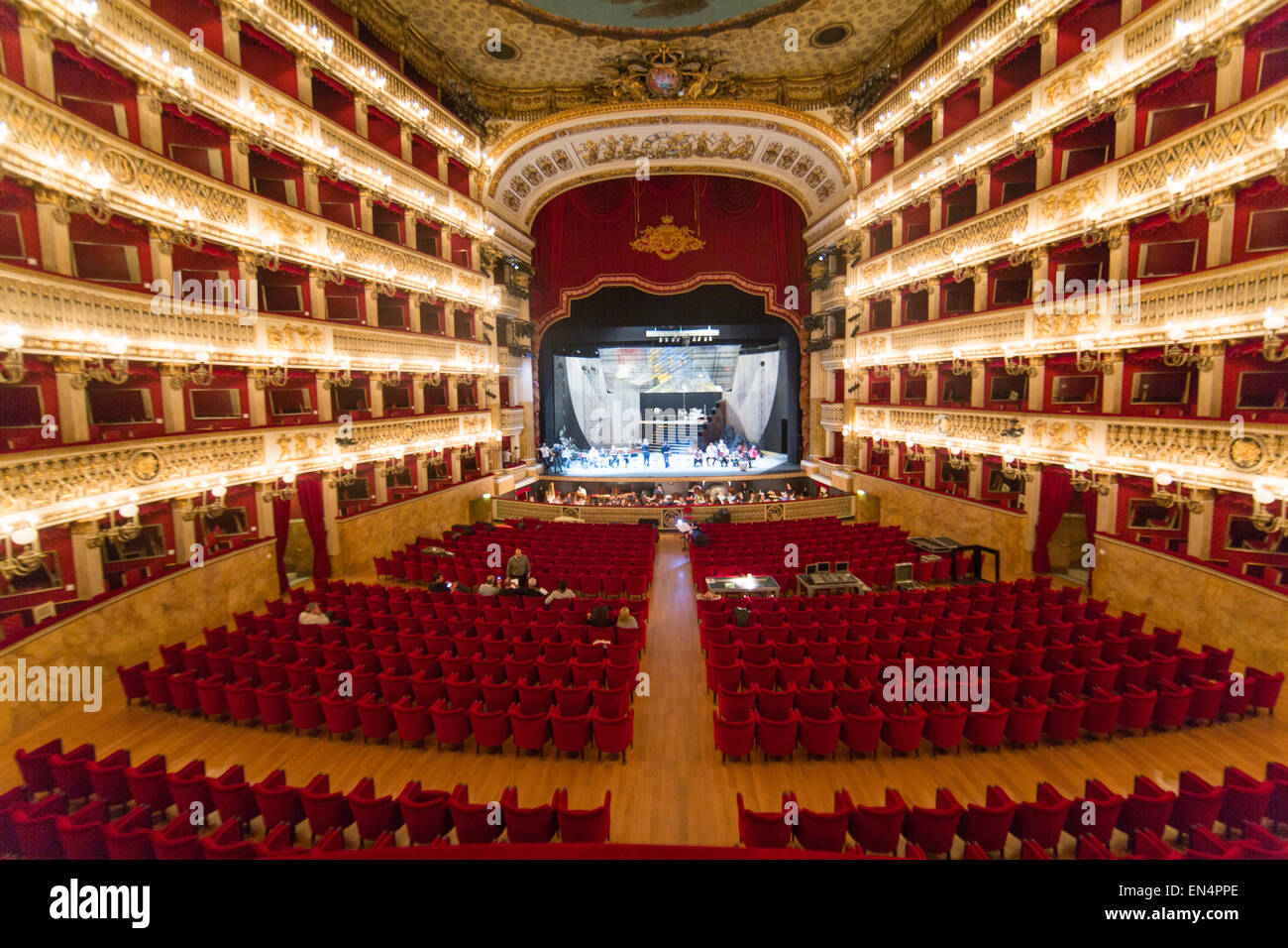 interior of Teatro di san carlo at via san carlo. It is the oldest and most  famous theatre in napels Stock Photo - Alamy