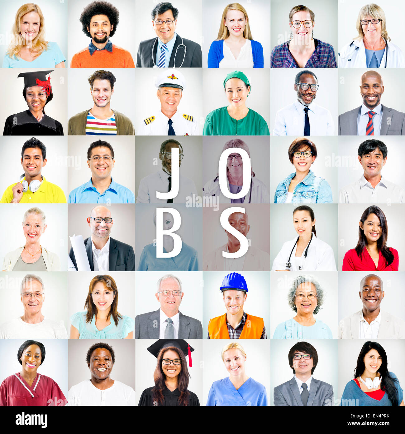Portraits of Multiethnic Mixed Occupations People Stock Photo - Alamy