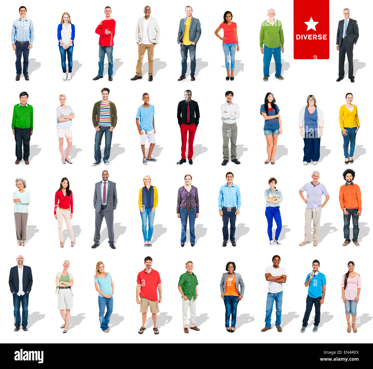 Diverse Multi-Ethnic Group of People in a Row Stock Photo - Alamy