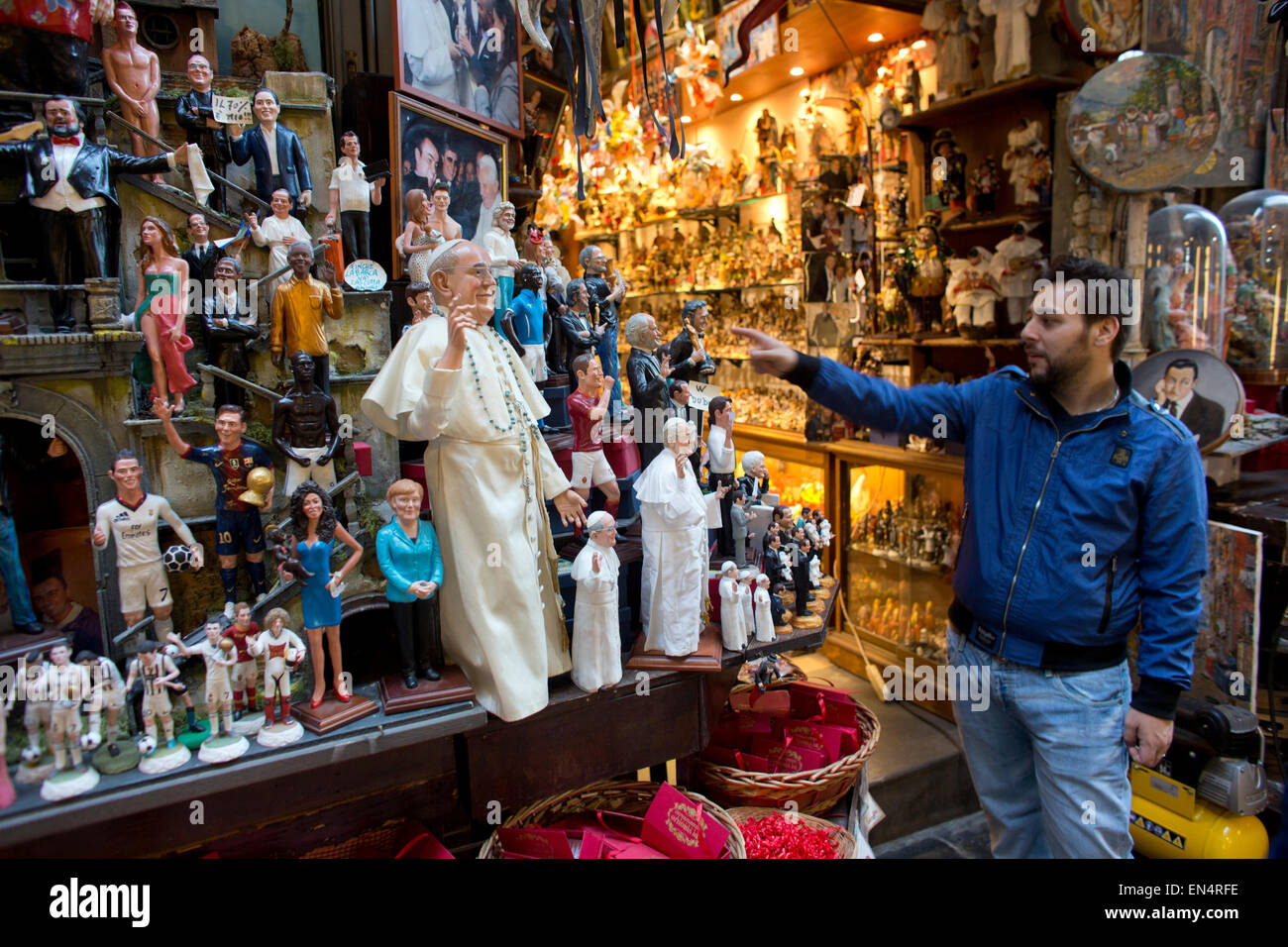 Souvenir shops in presepi street in naples Stock Photo Alamy